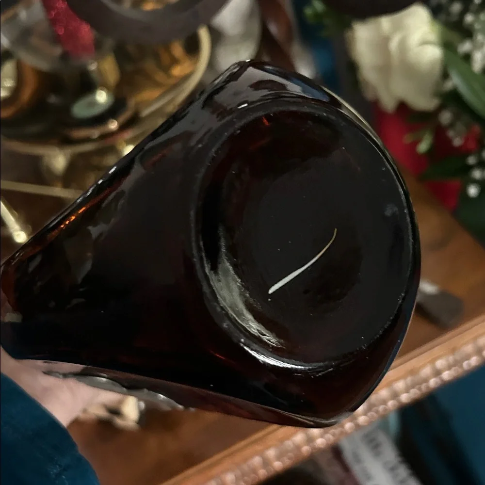 Vintage Royal Holland Daalderop Hammered Pewter & Amber Glass Decanter